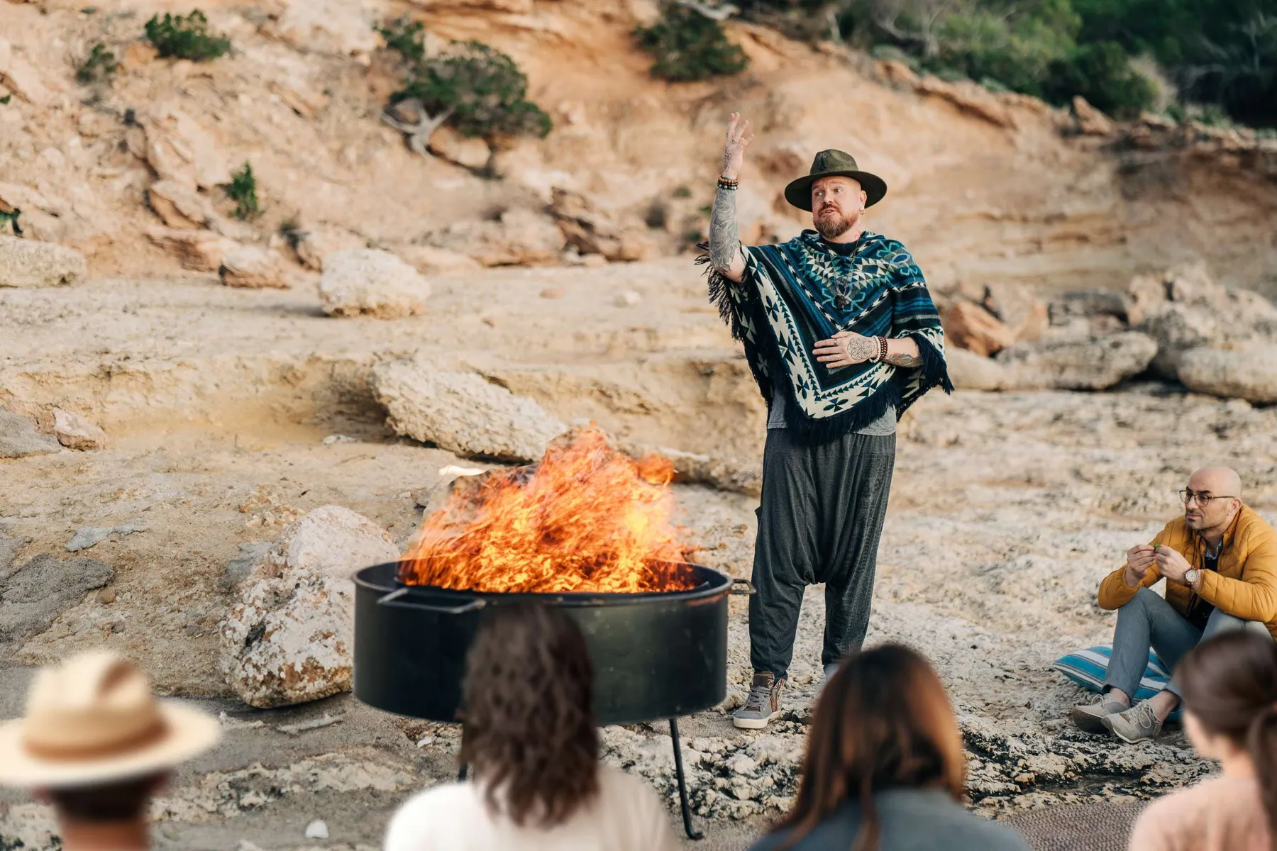 Andean fire ceremony led by the Shaman of Brighton at Six Senses Ibiza